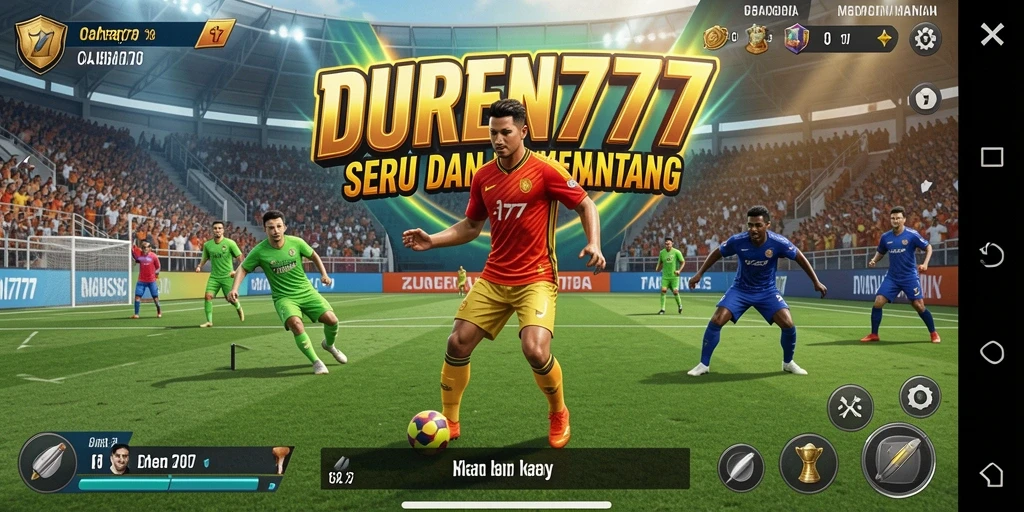 Screenshot gameplay DUREN777 menunjukkan aksi olahraga yang mendebarkan.
