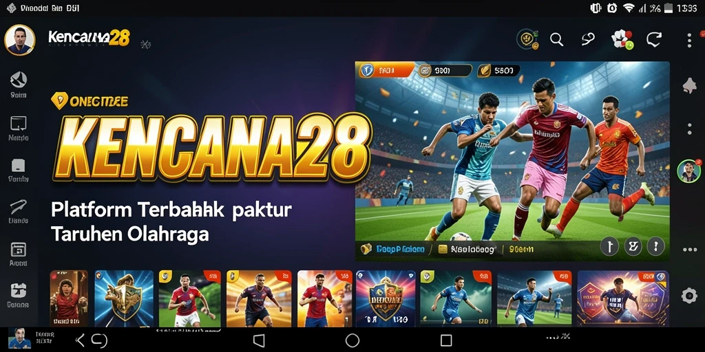 Screenshot utama KENCANA28 menampilkan antarmuka taruhan olahraga yang menarik.