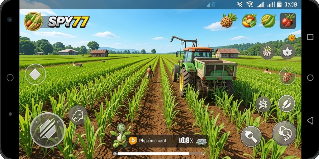 Gameplay menarik SPY77 dengan aktivitas bertani yang seru.