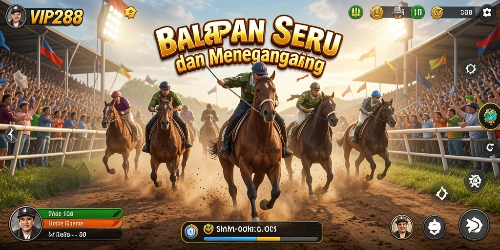 Screenshot gameplay VIP288 menampilkan balapan yang mendebarkan.